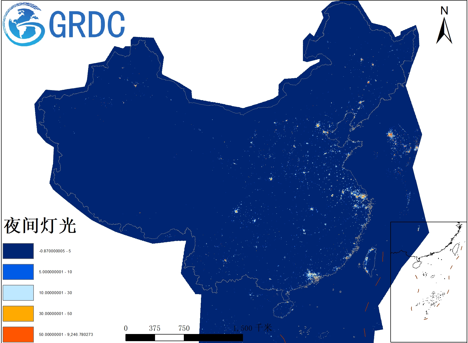 NPPVIIRS中国范围逐月灯光数据集2012-2021